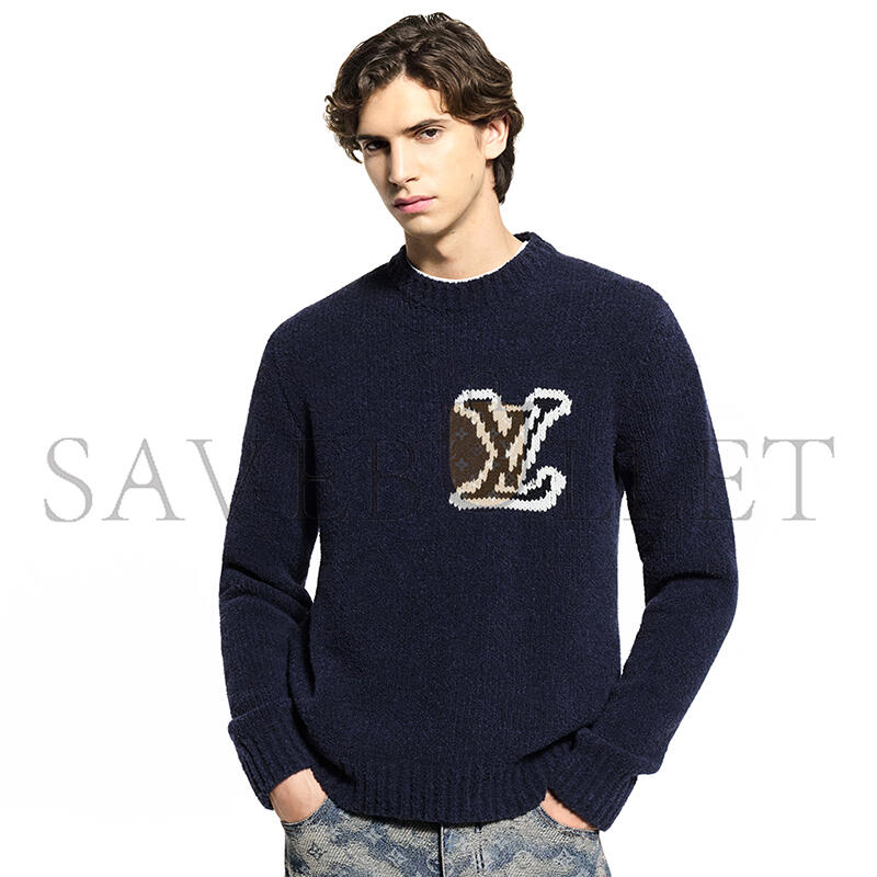 l0vis Vvtt0n lv intarsia crewneck 1ajayx